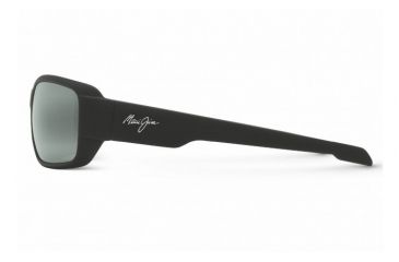 Image of Maui Jim Hamoa Beach Sunglasses w/ Matte Black Rubber Frame and Neutral Grey Lenses - 226-2M, Side View
