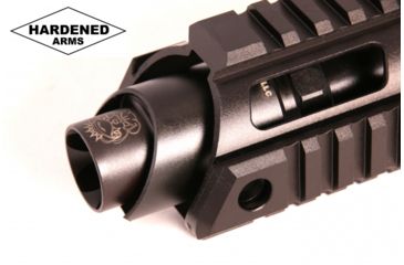 Image of Hardened Arms Upper Receiver Assembly, AR-15, .300 Blackout, 10.5 inch Barrel, HBAR Profile, Pistol Length, 1/8 Twist, 5/8x24 Thread, 12 inch Talon Handguard, Linear Muzzle Compensator, Black upp0203