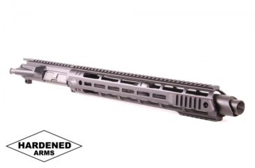Image of Hardened Arms Upper Receiver Assembly, AR-15, .300 Blackout, 10.5 inch Barrel, HBAR Profile, Pistol Length, 1/8 Twist, 5/8x24 Thread, 12 inch Talon Handguard, Linear Muzzle Compensator, Black upp0203