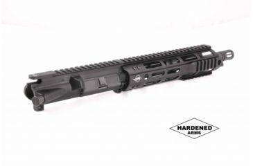Image of Hardened Arms Upper Receiver Assembly, AR-15, .300 Blackout, 8.5 inch Barrel, HBAR Profile, Pistol Length, 1/8 Twist, 5/8x24 Thread, 7 inch Talon Handguard, A2 Flash Hider, Black upp0209