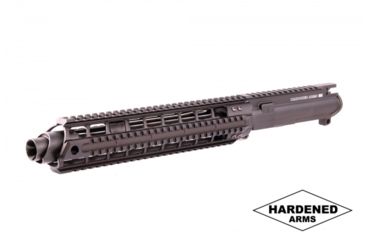 Image of Hardened Arms Upper Receiver Assembly, AR-15, 5.56 NATO, 10.5 inch Barrel, SOCOM Profile, Carbine , 1/7 Twist, 1/2x28 Thread, 12 inch Quad Rail Handguard, Linear Muzzle Compensator, Black, upp0138