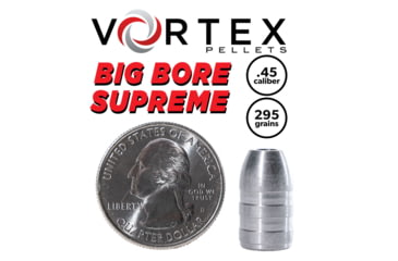 Image of Hatsan Vortex Big Bore Supreme Pellets, .45 Caliber, 295 Grain, Hollow Point, 30 Rounds, HA90624