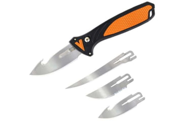 Image of Havalon Talon Hunt Interchangeable Fixed Blade Knife Set, 4 Blades, Roll-Pack, Box, Black/Orange, XTI-TH