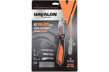 Image of Havalon Talon Hunt Interchangeable Fixed Blade Knife Set, 4 Blades, Roll Pack, Black/Orange, XTC-TH