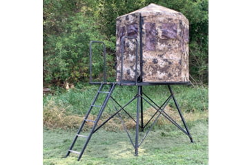 Image of Hawk Treestands Warrior Floor Hunting Blind w/ 5ft Tower, HWK-WRFLR-5C