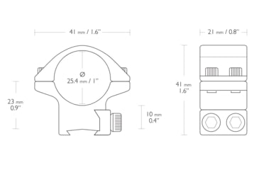 Image of Hawke Sport Optics Dovetail Match Series Rifle Scope Rings - 2-Pieces, 1in, Low, Black, 22100