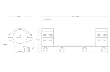 Image of Hawke Sport Optics Dovetail 1in Scope Rings - 1-Pieces, Medium, Black, 22104
