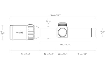 Image of Hawke Sport Optics Endurance 30 WA Riflescope 1-6x24 - L4A Fiber Dot, Black, 16401