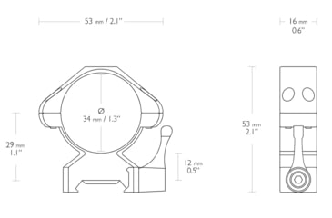 Image of Hawke Sport Optics Precision Steel 34mm Rings Weaver w/ Lever - 2-Pieces, Low, Black, 23030