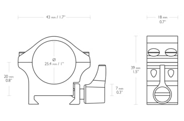 Image of Hawke Sport Optics Professional Steel 1in Weaver Scope Rings - 2-Pieces, Low, Black, 23100