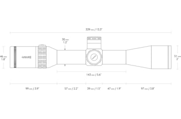 Image of Hawke Sport Optics Sidewinder 30 SF Rifle Scope, 6.5-20x44mm, 30mm Tube, Second Focal Plane, 20x 1/2 Mil Dot + Reticle, Red, MRAD Adjustment, Black, 17150