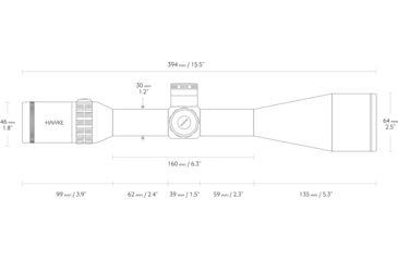 Image of Hawke Sport Optics Sidewinder 30 SF Rifle Scope, 8-32x56mm, 30mm Tube, Second Focal Plane, 20x 1/2 Mil Dot + Reticle, Red, MRAD Adjustment, Black, 17270