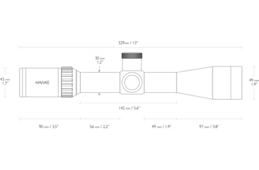Image of Hawke Sport Optics Vantage 30 WA IR Rifle Scope, 4-12x42mm, 30mm Tube, Second Focal Plane, .223/.308 Marksman Reticle, Black, 14278