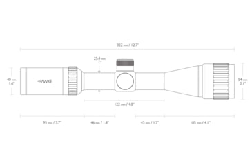 Image of Hawke Sport Optics Vantage Rifle Scope, 3-9x40mm AO, 1in Tube, SFP, 30/30 Duplex Reticle, Black, 14122