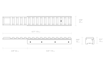 Image of Hawke Sport Optics Weaver/Picatinny Rail Adapter - 1 Pieces, 11mm, Extended, Black, 22402