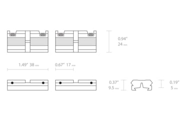 Image of Hawke Sport Optics Weaver Rail Adapter - 2 Pieces, 9-11mm, Black, 22405