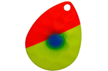 Image of Hawken Outdoors Simon 3.5 Colorado Spinner Blade, Hammered, Chartreuse/Flame Flaming Banana, Gold Blade, 2 Pieces, SSBH35021
