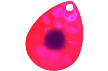 Image of Hawken Outdoors Simon 3.5 Colorado Spinner Blade, Hammered, Fl Pink/Purple Dot Pink Eye, 2 Pieces, SSBH35016