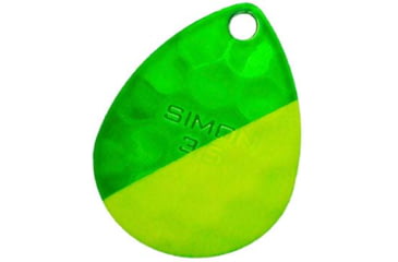 Image of Hawken Outdoors Simon 3.5 Colorado Spinner Blade, Hammered, Slash Trans Fl Chartreuse Green/Fl Chartreuse Gree, 2 Pieces, SSBH35014