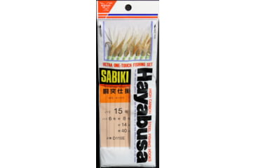 Image of Hayabusa One-Touch Sabiki Size 6 Us 8 Hooks Fish Skin, D119-15