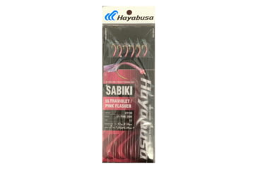 Image of Hayabusa Uv Pink Skin Sabiki, Main 24Lb And Branch 17Lb Test Line, Size 12, 6 Hooks, EX130-12