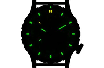 Image of Hazard 4 Heavy Water Diver, 50mm Black Titanium GMT Watch with Tritium, Black Dial, Earth Texts, Green/Yellow Tritium, HWD-TIPV-G-E-KE-GGYG