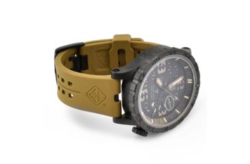 Image of Hazard 4 Heavy Water Diver, 50mm Black Titanium GMT Watch with Tritium, Black Dial, Earth Texts, Green/Yellow Tritium, HWD-TIPV-G-E-KE-GGYG