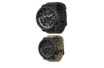 Image of Hazard 4 Heavy Water Diver 50mm Black Titanium GMT Watch with Tritium, Black, Green/Yellow