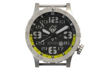 Image of Hazard 4 Heavy Water Diver BlackTie B Yellow GMT Unisex Analog Watch, 50mm, Silver, Nylon, HWD-TI-G-Y-KW-GGYG