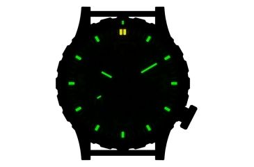 Image of Hazard 4 Heavy Water Diver, 50mm Titanium GMT Watch with Tritium, Black Dial, White Texts, Green/Yellow Tritium, HWD-TI-G-W-KW-GGYG