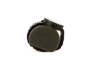 Image of Hazard 4 Heavy Water Diver, 50mm Titanium Watch Bracelet with Tritium, Black Dial, White Texts, Blue/Red Tritium, HWD-TIPV-B-KW-GGYG