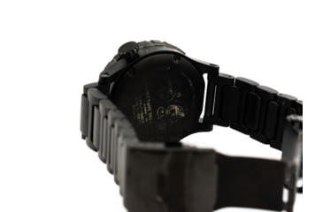 Image of Hazard 4 Heavy Water Diver, 50mm Titanium Watch Bracelet with Tritium, Black Dial, White Texts, Blue/Red Tritium, HWD-TIPV-B-KW-GGYG