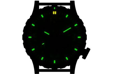 Image of Hazard 4 HeavyWater Diver Titanium Tritium Dive Watch,Black Dial, White Graphics,Green Bezel,Nylon Strap WAT-HWD-TI-KW-GGYG