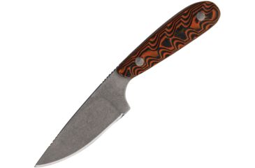 Image of Hazen Knives Small Fixed Blade Orange Fixed Blade Knife, 3in, 1095 Carbon Steel, Clip Point, Black, G10 Handle HAZTUM01OR