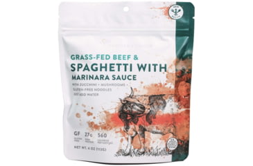 Image of Heather's Choice Grass-Fed Beef Marinara With Spaghetti Dehydrated Dinner, 113g, 27g Of Protein, GFedBeefMarinSpag