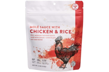 Image of Heather's Choice Mole Sauce With Chicken And Rice Dehydrated Dinner, 113g, 28g Of Protein, MoleSauChickRice