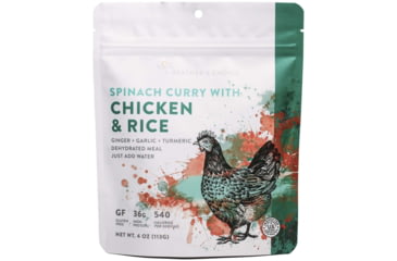 Image of Heather's Choice Spinach Curry With Chicken And Rice Dehydrated Dinner, 113g, 36g Of Protein, SpinachCurryChickRice