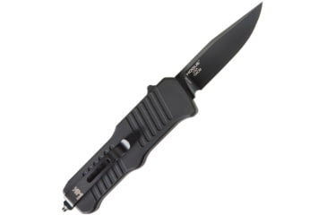 Image of Heckler &amp; Koch Auto Hk Mini Incursion OTF Automatic Folding Knives w/ Glass breaker, 3in, Black PVD Coated 154CM Stainless Clip Point Blade, Black Anodized Aluminum Handle, 54056