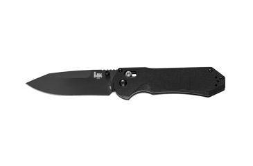 Image of Heckler &amp; Koch Axis Drop Point Blade Folding Knife,Plain Edge/ BK Coated Blade/ Textured Black G10 Handle Scales 14715BK