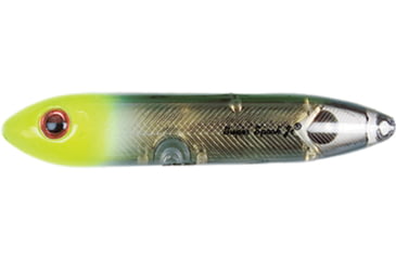 Image of Heddon Super Spook Jr. Topwater Bait, Floating, 1/2oz, 3-1/2in, Black Chartreuse Gold Insert, X923624