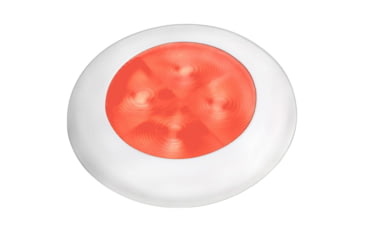 Image of Hella Marine 24V LED Round Courtesy Lamp w/ White Bezel, Red, 980508241
