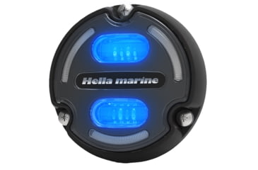 Image of Hella Marine Apelo A2 Blue White 3000 Lumens LED Underwater Light w/ Housing, Black Housing, Charcoal Lens w/Edge Light, 016147-001