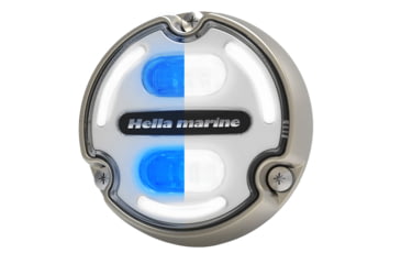 Image of Hella Marine Apelo A2 Blue White 3000 Lumens LED Underwater Light w/ Housing, Bronze Housing, White Lens w/Edge Light, 016147-101