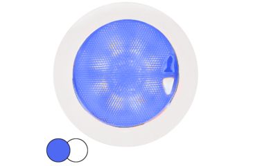 Image of Hella Marine EuroLED 150 Recessed Surface Mount Touch Lamp - Blue/White LED - White Plastic Rim 65420