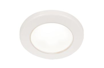 Image of Hella Marine EuroLED 75 3in Round Screw Mount Down LED Light, White Plastic Rim, 12V, White, 958110011