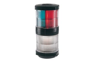 Image of Hella Marine Incandescent Tri-Color Navigation Light/Anchor Navigation 12V LED Lamp w/ Housing, 2nm, Black, 2984601