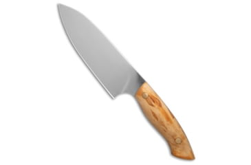 Image of Helle Helle Knives Dele Kitchen Chefs Knife Curly Birch 6.3" Polished 800, Brown, Sandvik 12C27, adult, BHQ-194411