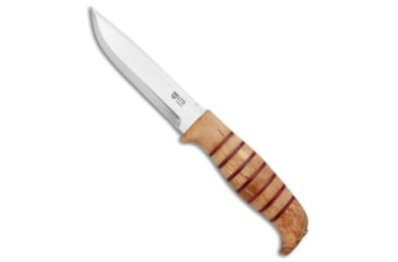 Image of Helle Knives Helle Knives JS Limited Edition Fixed Blade Knife Curly Birch 4.4&quot; Polish, Tan, Sandvik 12C27, adult, BHQ-153866
