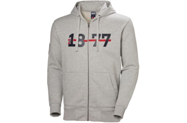 Image of Helly Hansen 1877 Full Zip Hoodie - Mens, Grey Melange, Extra Large, 53226-950-XL