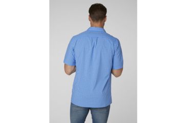 Image of Helly Hansen Fjord Qd Short Sleeve Shirt - Mens, Cornflower Check, Extra Large, 34048509-XL